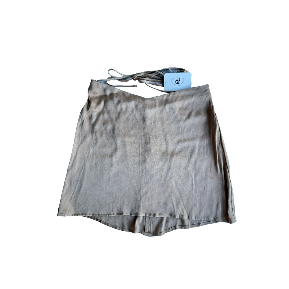 Elodie Mocha Satin‎ Mini Skirt Size Medium Back Tie Fairycore Coquette Boho NWT